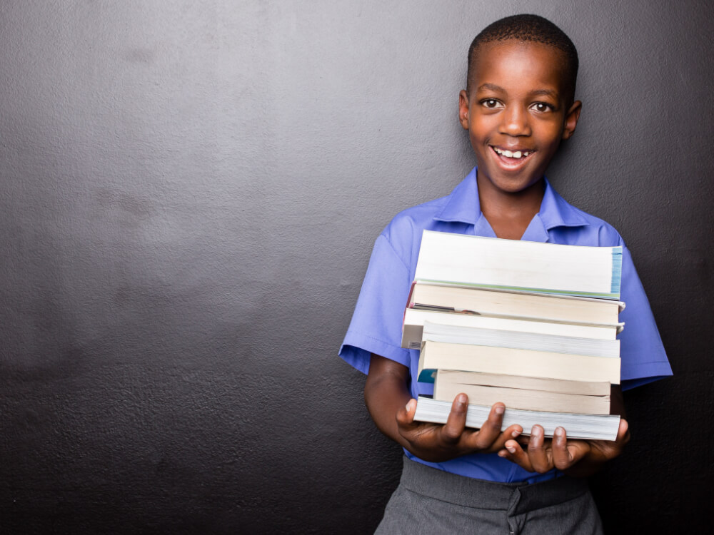 student carrying books