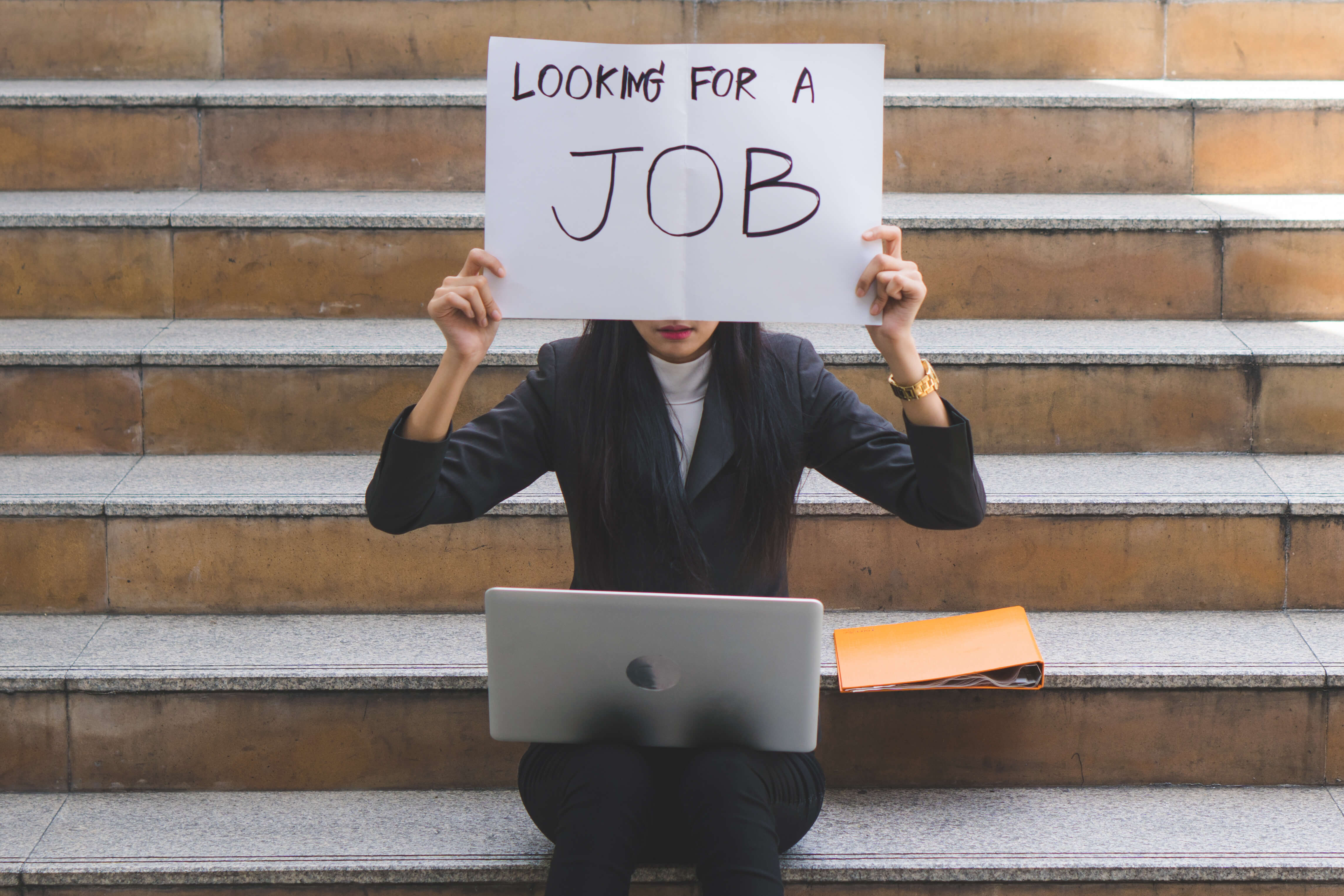 looking for a job sign